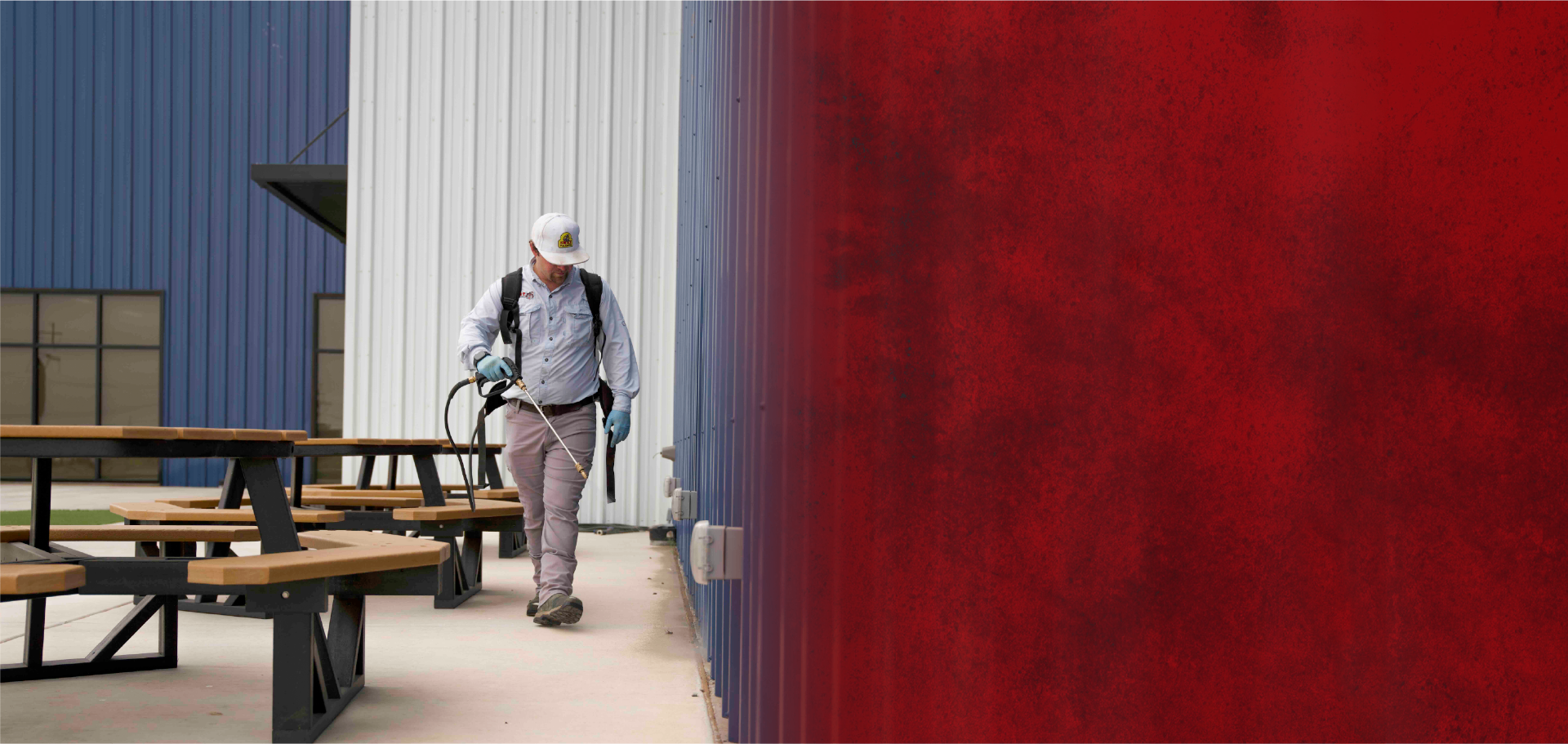 SWAT Pest Control technician servicing a commercial property in Lubbock, TX