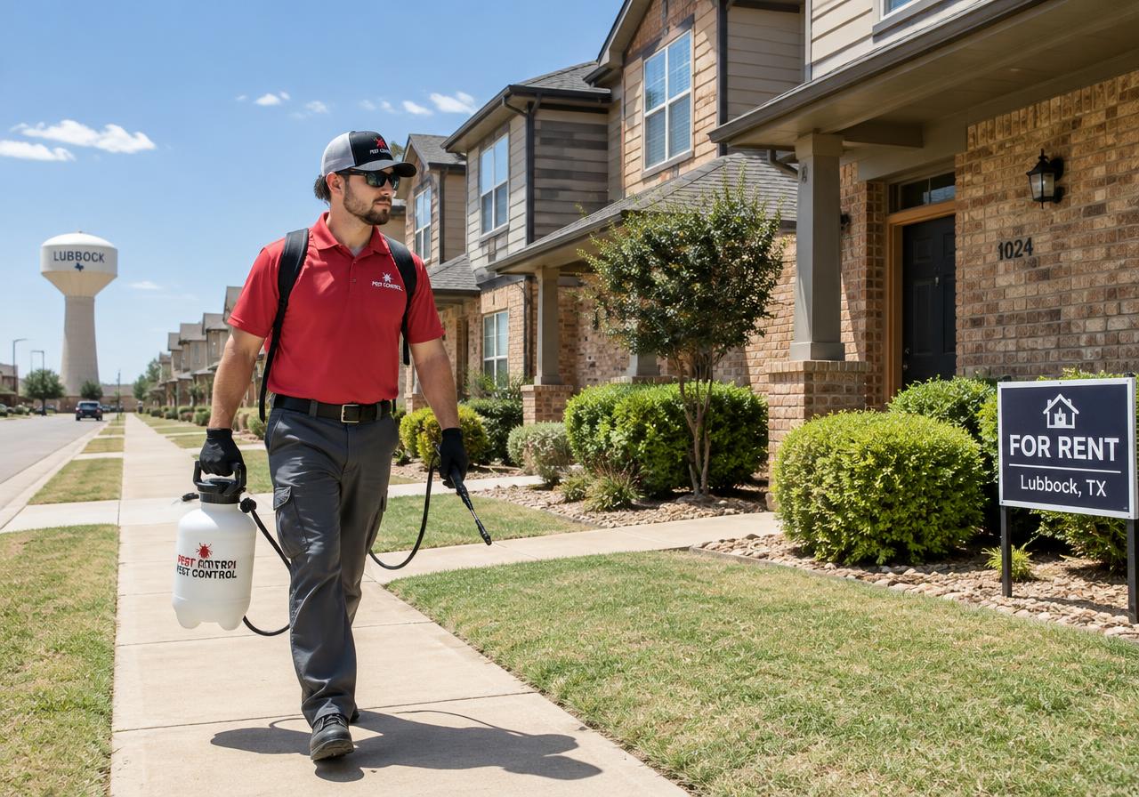 SWAT technician servicing rental townhomes in Lubbock